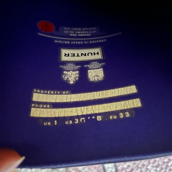 Hunter boots purple(girls size 1uk/3us - Picture 3 of 4